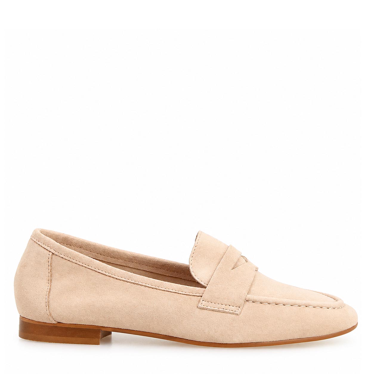 Leonardo Brenta mocassino camoscio rosa nude slip-on