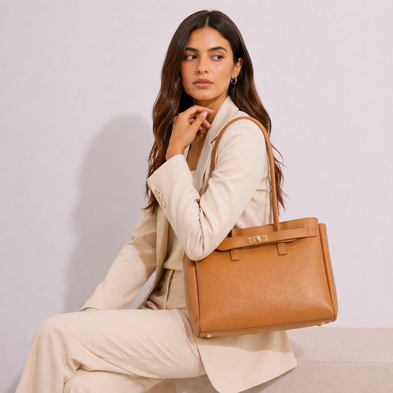 Leonardo Shoes Giulia borsa spalla pelle marrone chiaro