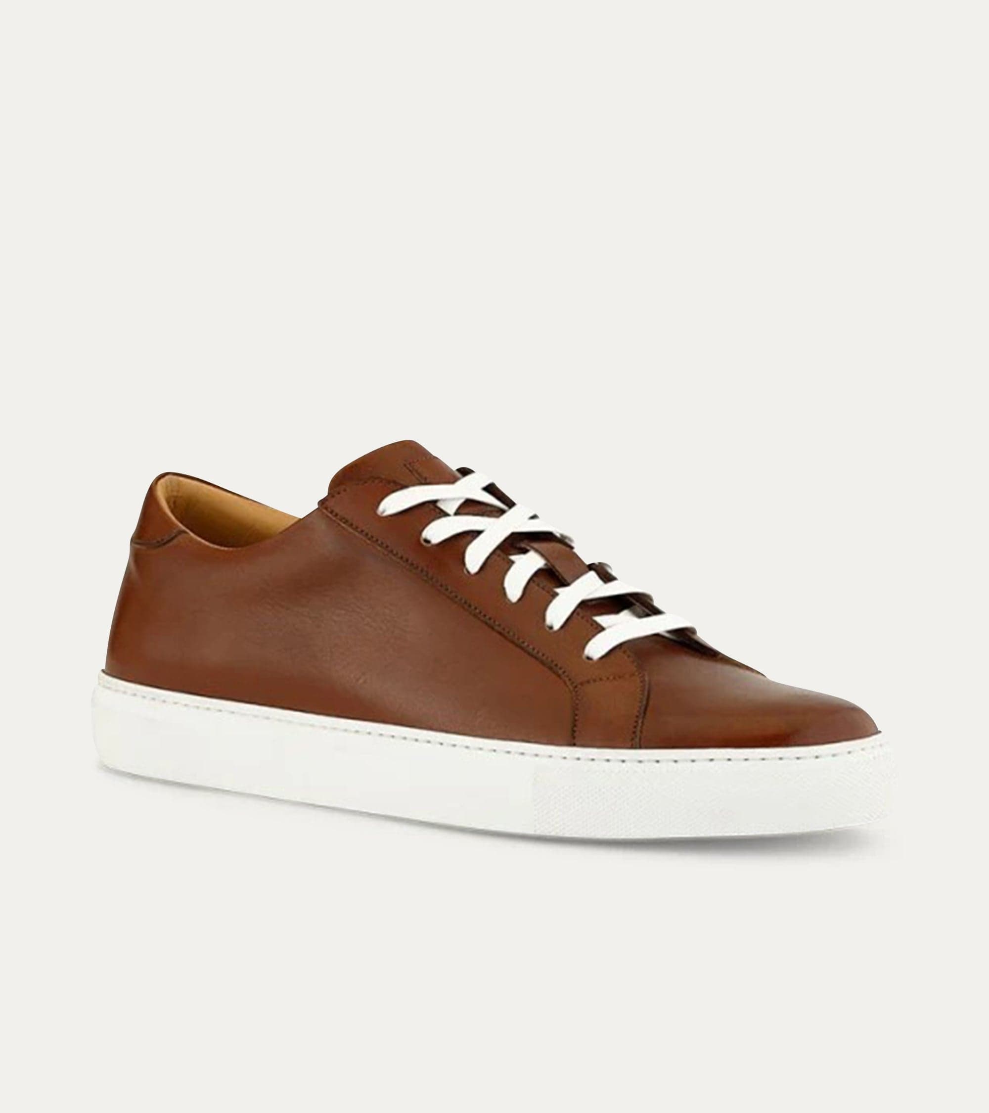 Ace Marks Duke Brown Sneaker Uomo Pelle Marrone Suola Bianca