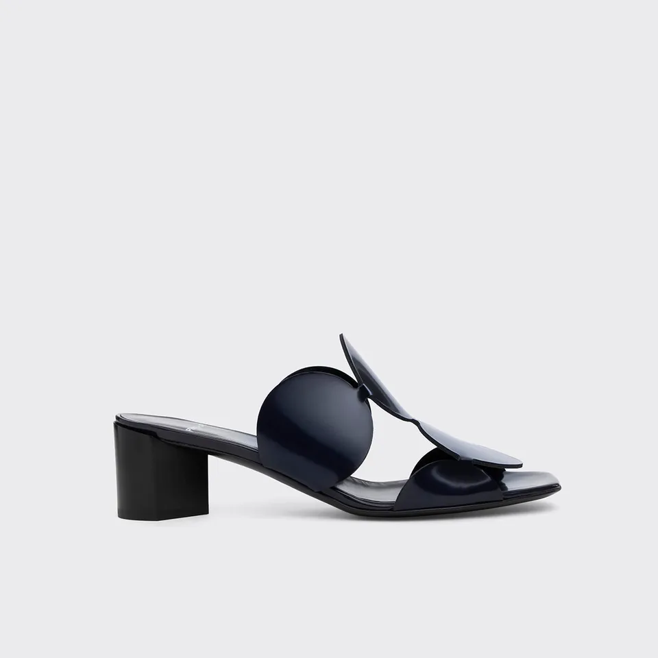 Pierre Hardy Bulles mules tacco 55 pelle blu navy 37