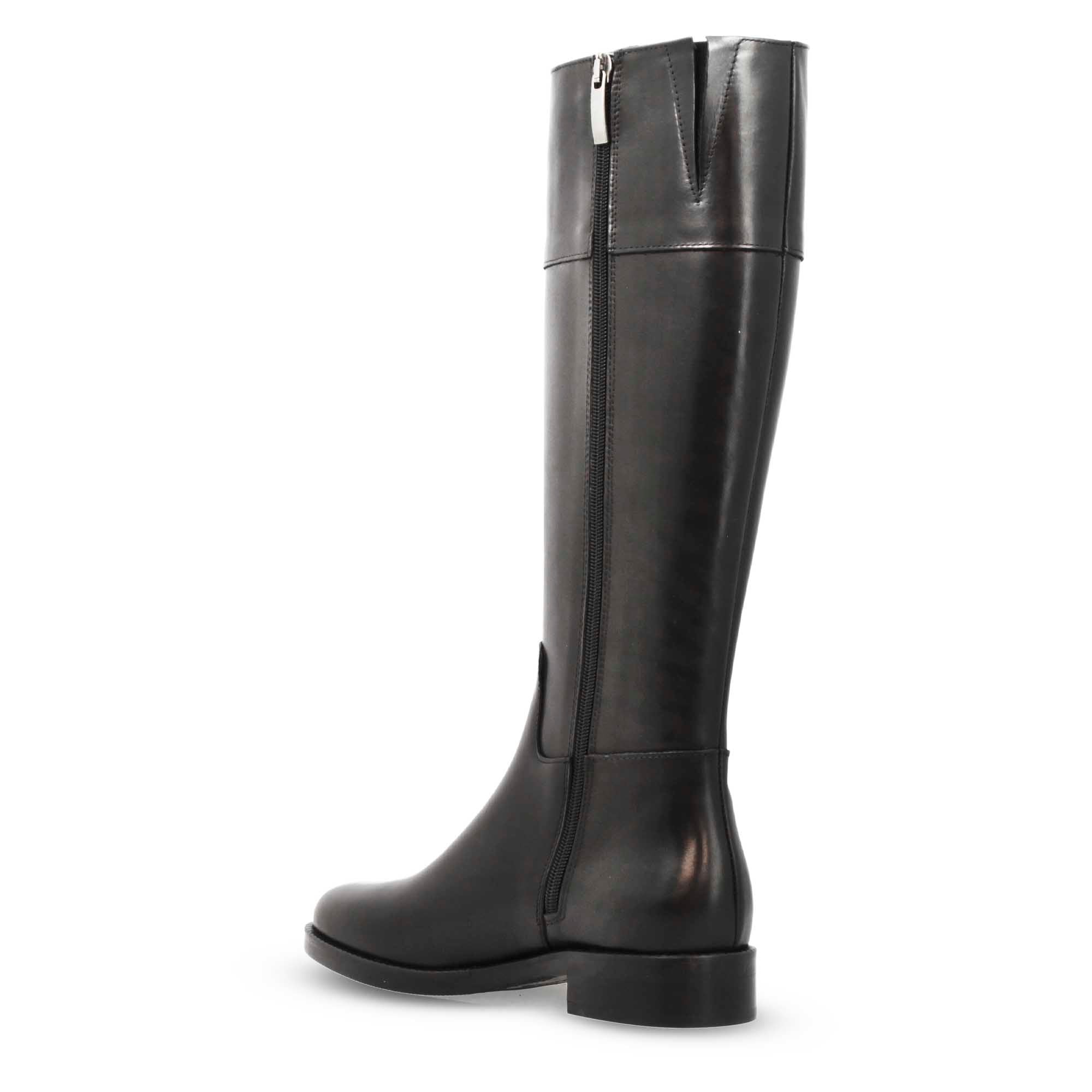 Leonardo Shoes Palatina stivale donna pelle nero ginocchio