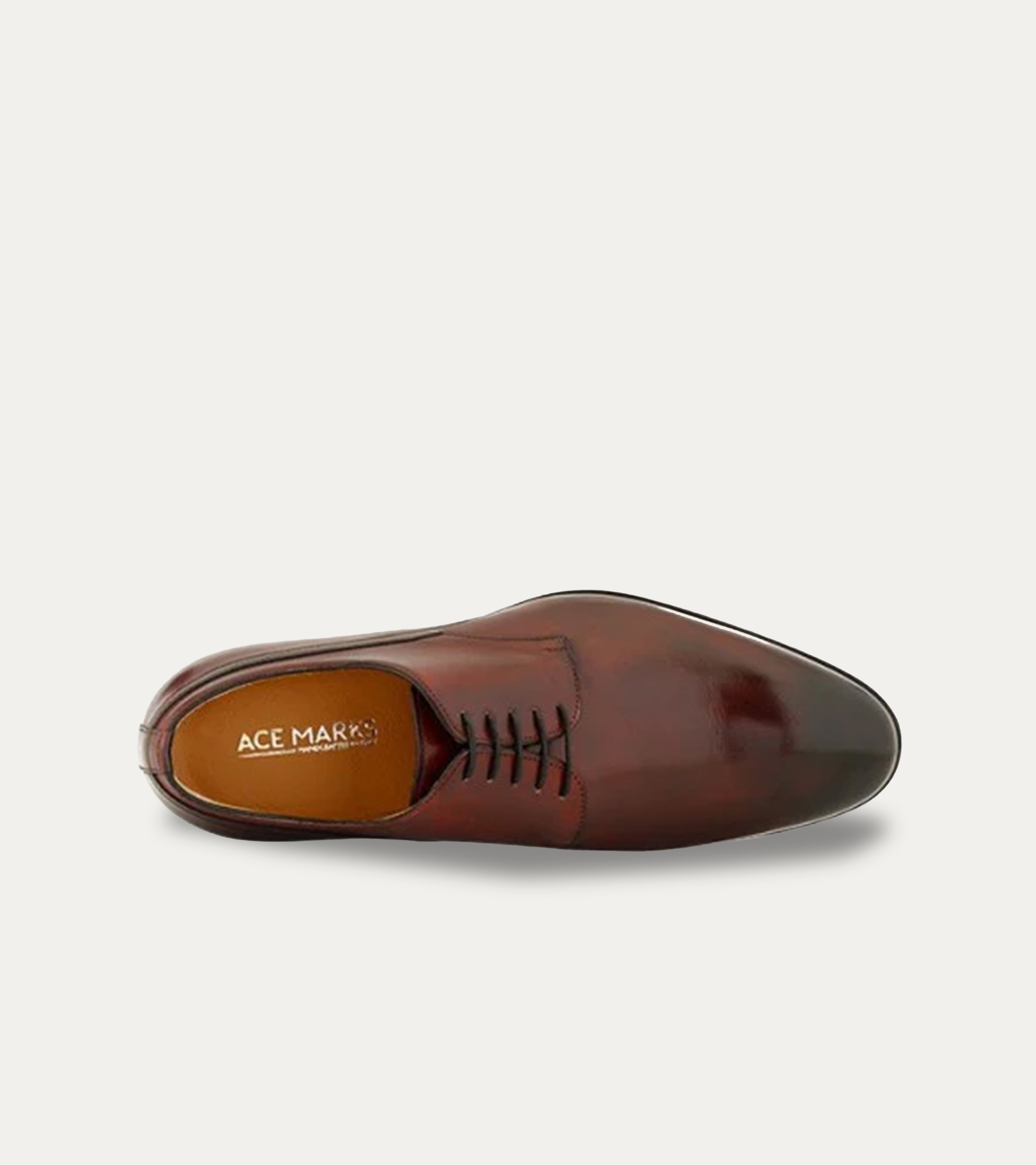 Ace Marks Louis Plain Toe Blucher scarpe derby bordeaux pelle