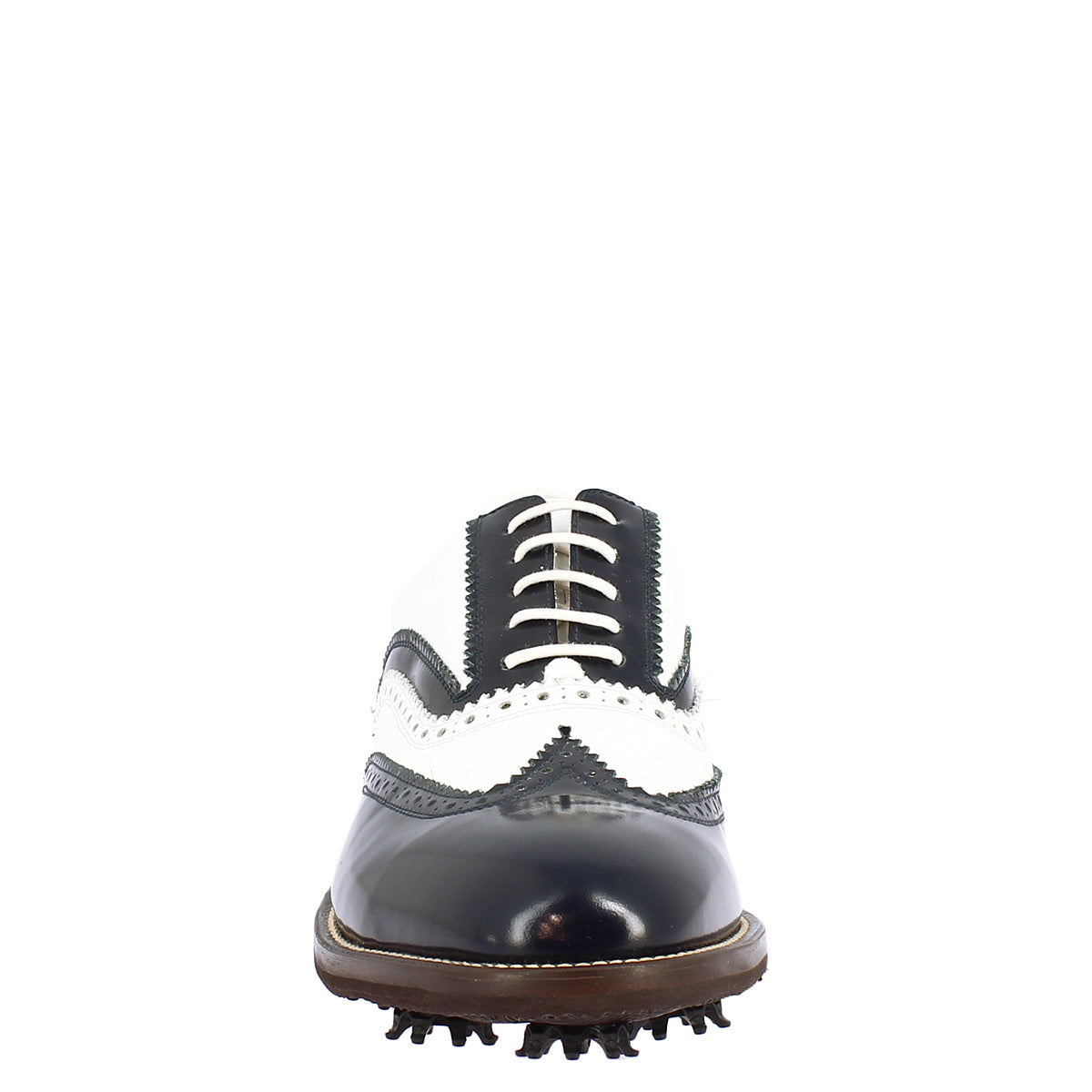Leonardo Shoes Golf scarpe da golf bianco blu pelle pieno fiore