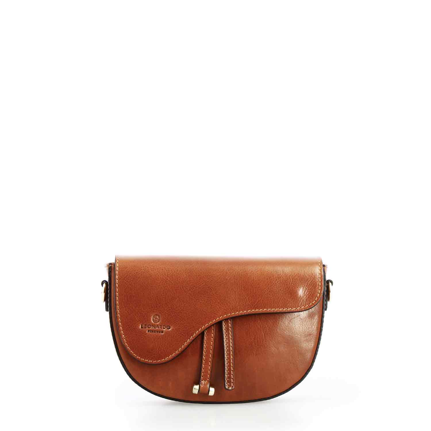 Leonardo Shoes Lena Borsa a Tracolla Marrone Pelle