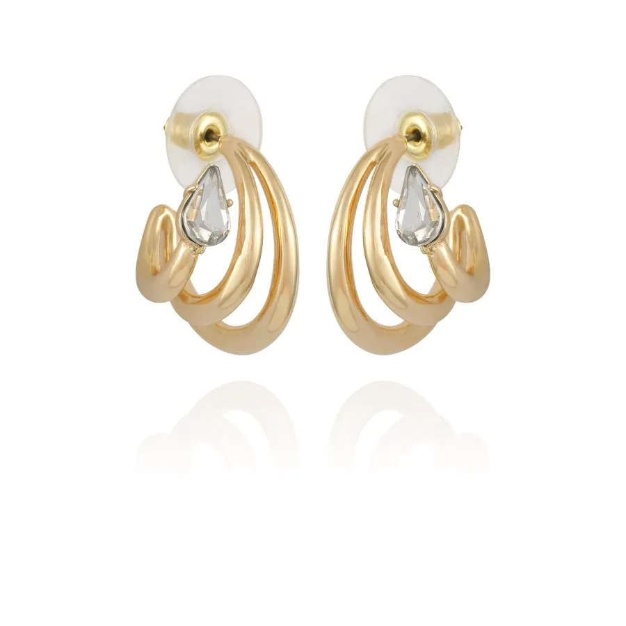 Vince Camuto Orecchini Cerchio Piccolo Oro Cristallo