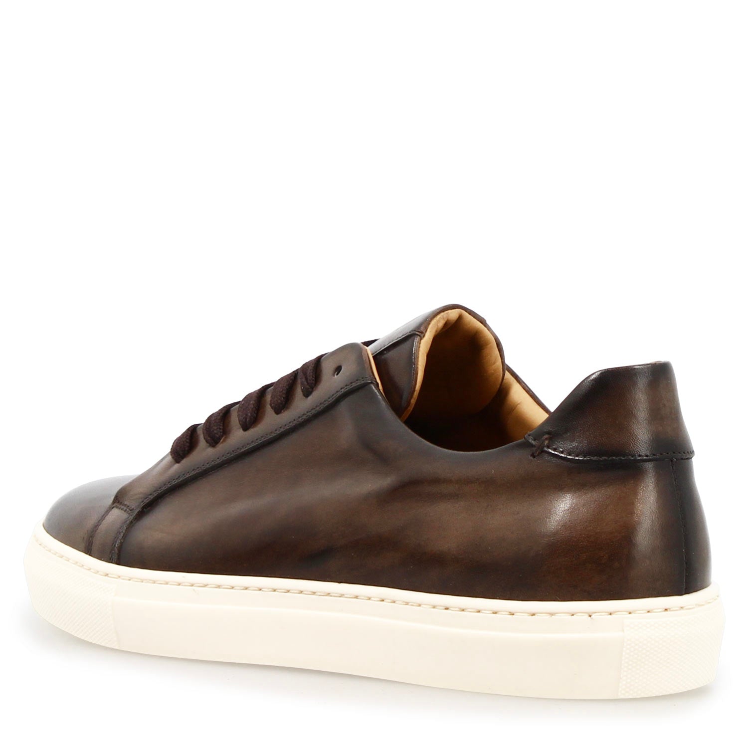 Leonardo Shoes Oreste Sneaker Uomo Pelle Marrone Scuro
