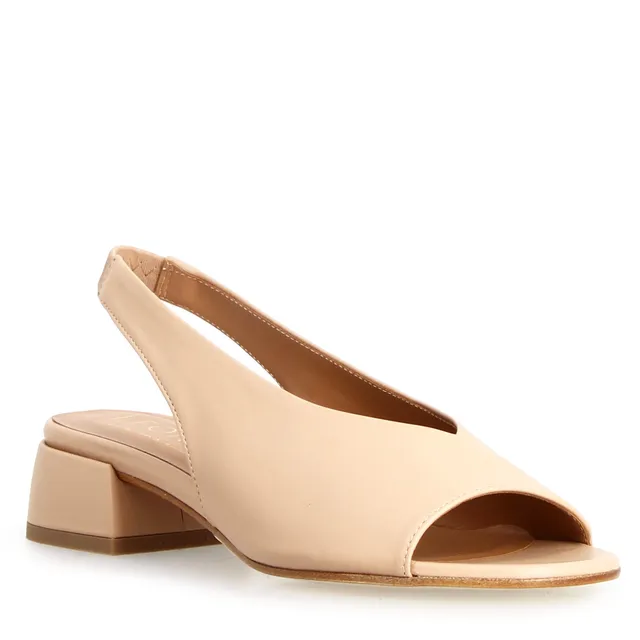 Leonardo Shoes Elettra sandalo donna pelle beige tacco 5 cm