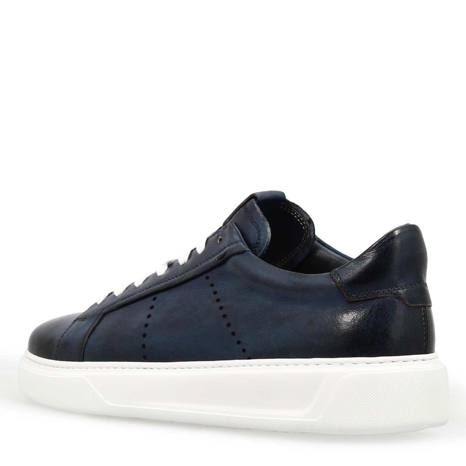 Leonardo Shoes Sneakers Uomo Florentino Pelle Blu