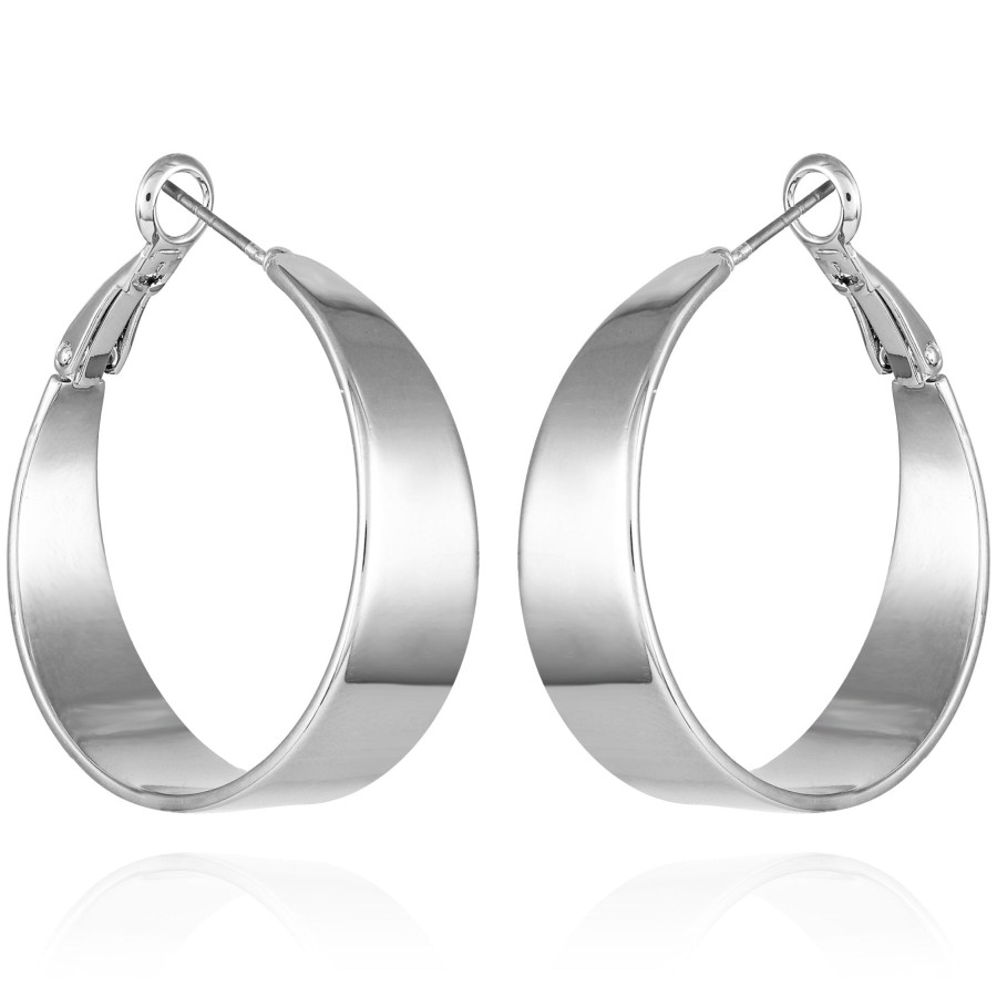 Vince Camuto orecchini a cerchio fascia spessa argento