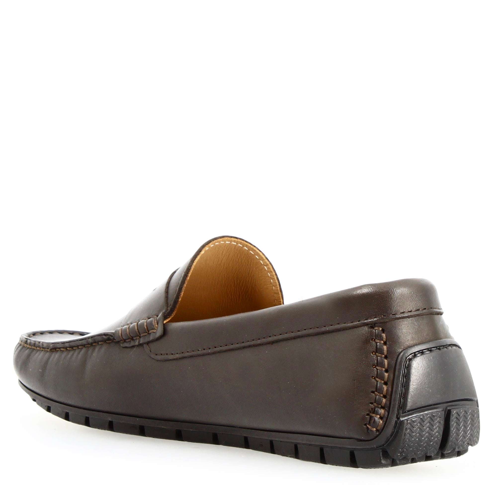 Leonardo Shoes Ulisse Mocassino Marrone Pelle Uomo