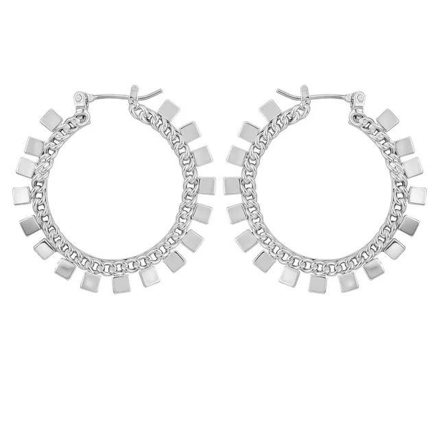 Vince Camuto Orecchini a Cerchio Argento Quadrati