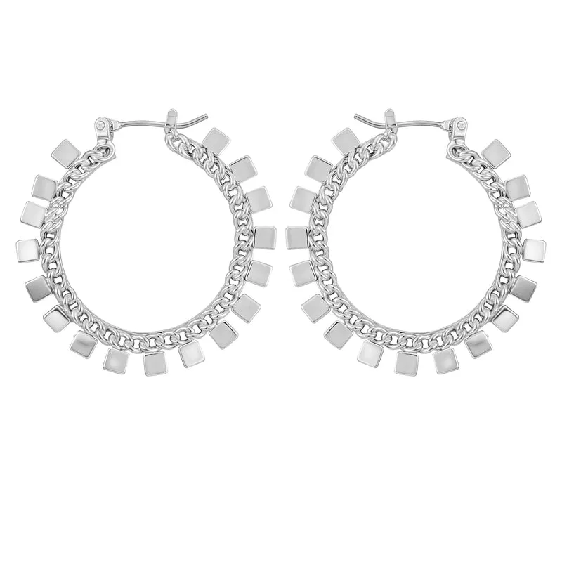 Vince Camuto Orecchini a Cerchio Argento Quadrati