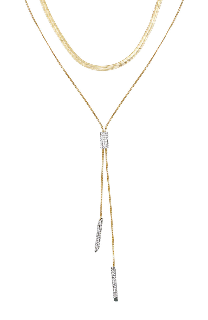 Vince Camuto Strati collana oro con cristalli a strati