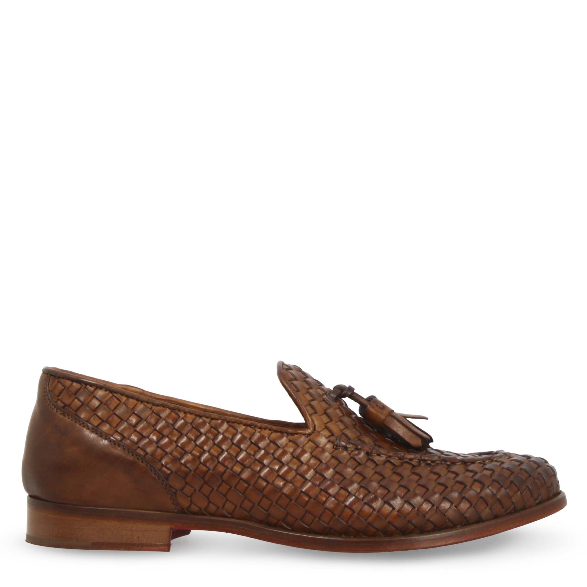 Leonardo Shoes Novella mocassini donna pelle marrone nappine