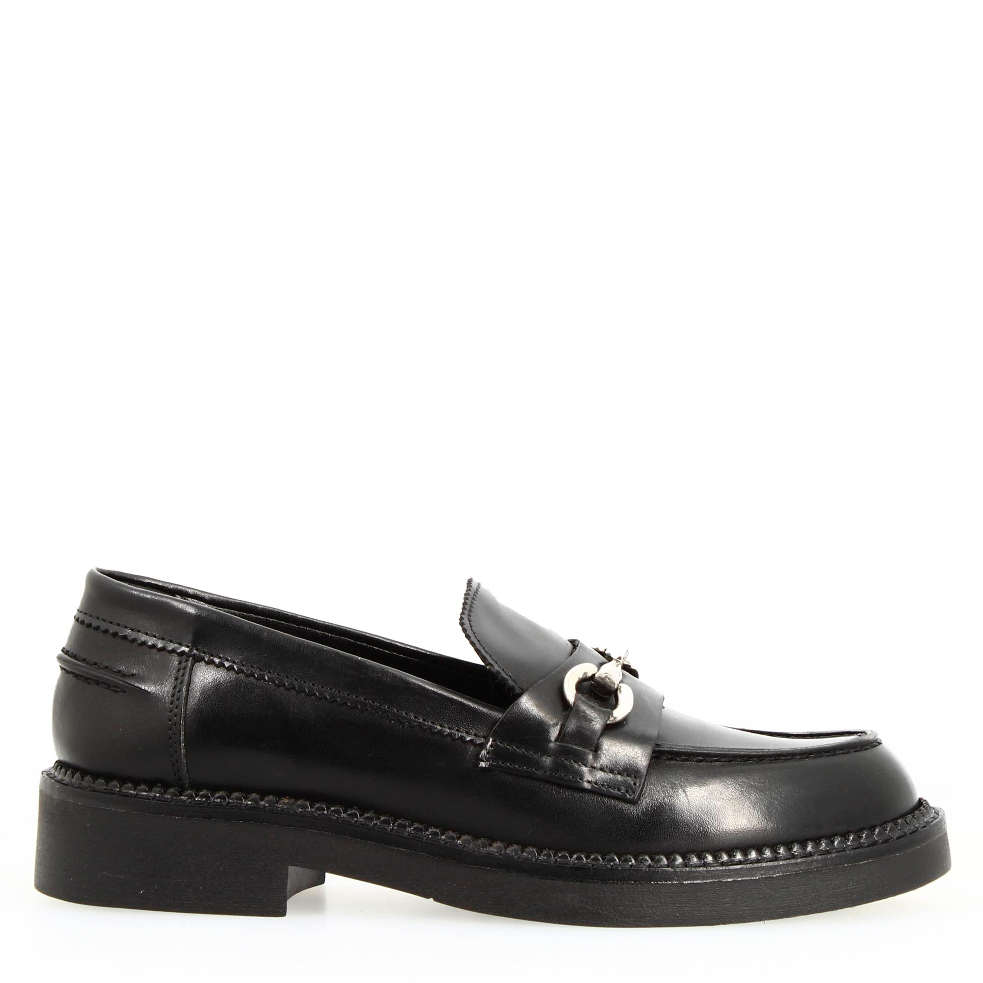 Leonardo Shoes Domitilla23 Mocassini Donna Pelle Nero