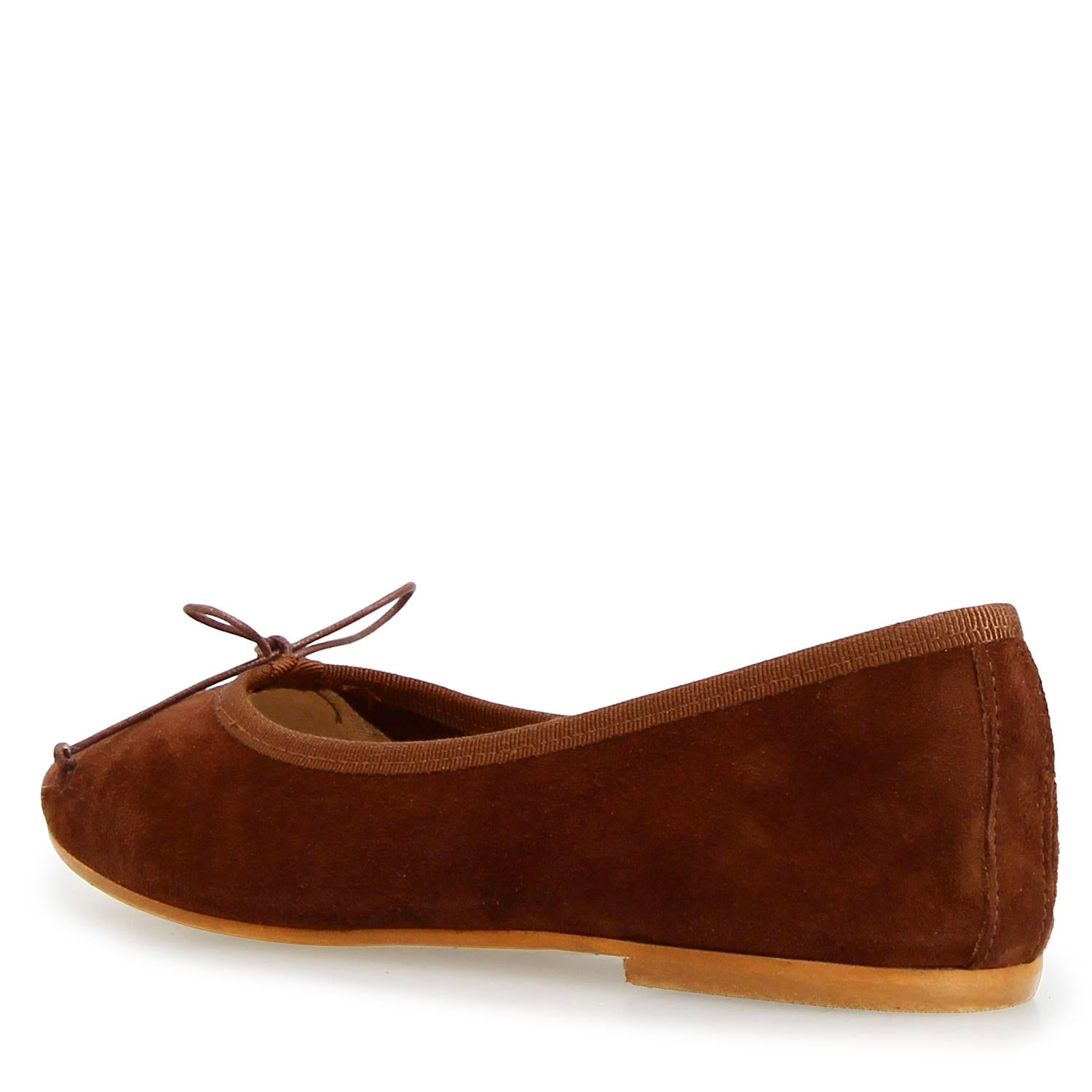 Leonardo Shoes Fiocco Ballerine Camoscio Marrone