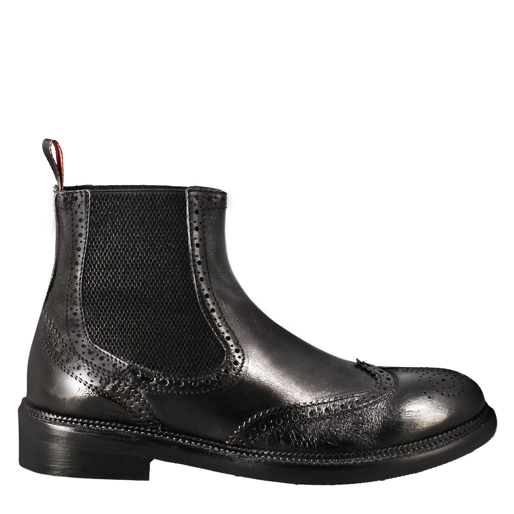 Leonardo Shoes Candy Chelsea Uomo Pelle Nero Vintage