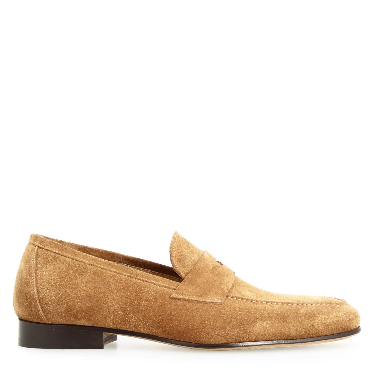 Leonardo Shoes Manfredo Mocassino Uomo Camoscio Chiaro