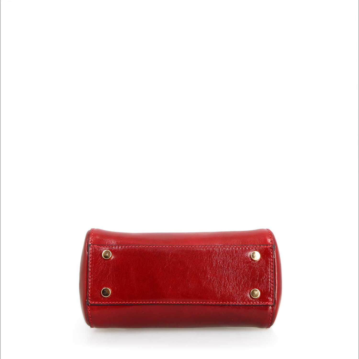 Leonardo Fiorenza borsetta pelle rosso tracolla 20 cm
