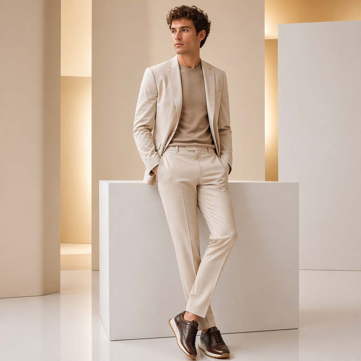 Leonardo Shoes Ateneo Sneaker Pelle Marrone Scuro Degradé