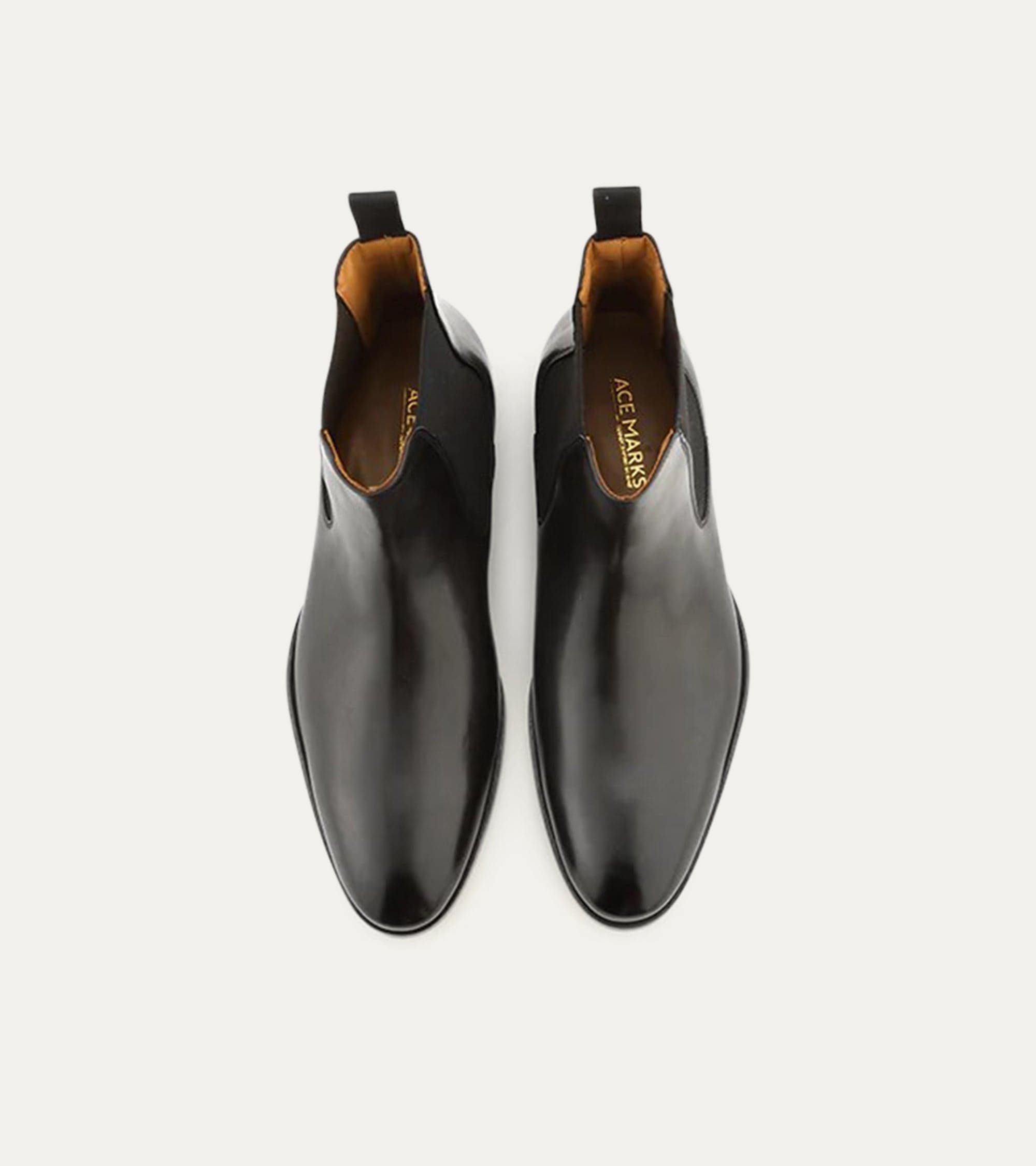 Ace Marks Troy chelsea uomo pelle nero antique vitello