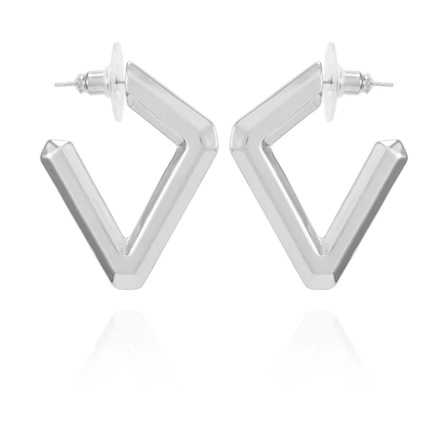 Vince Camuto Orecchini Cerchio Diamante Argento Aperti