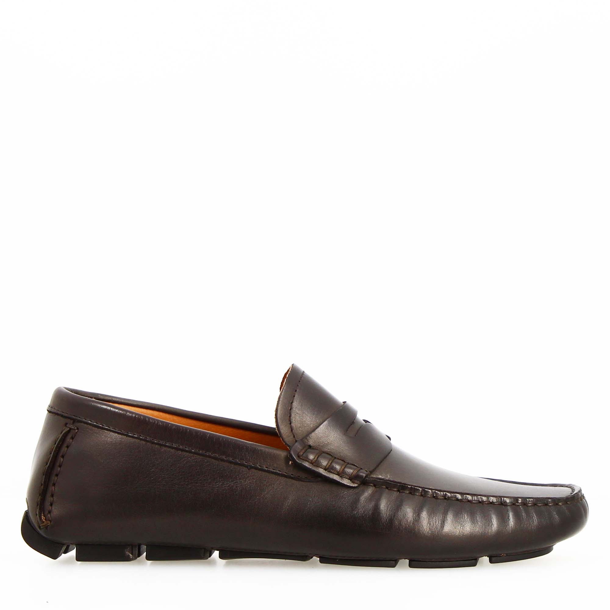 Leonardo Shoes Tiberio mocassini uomo marrone scuro penny