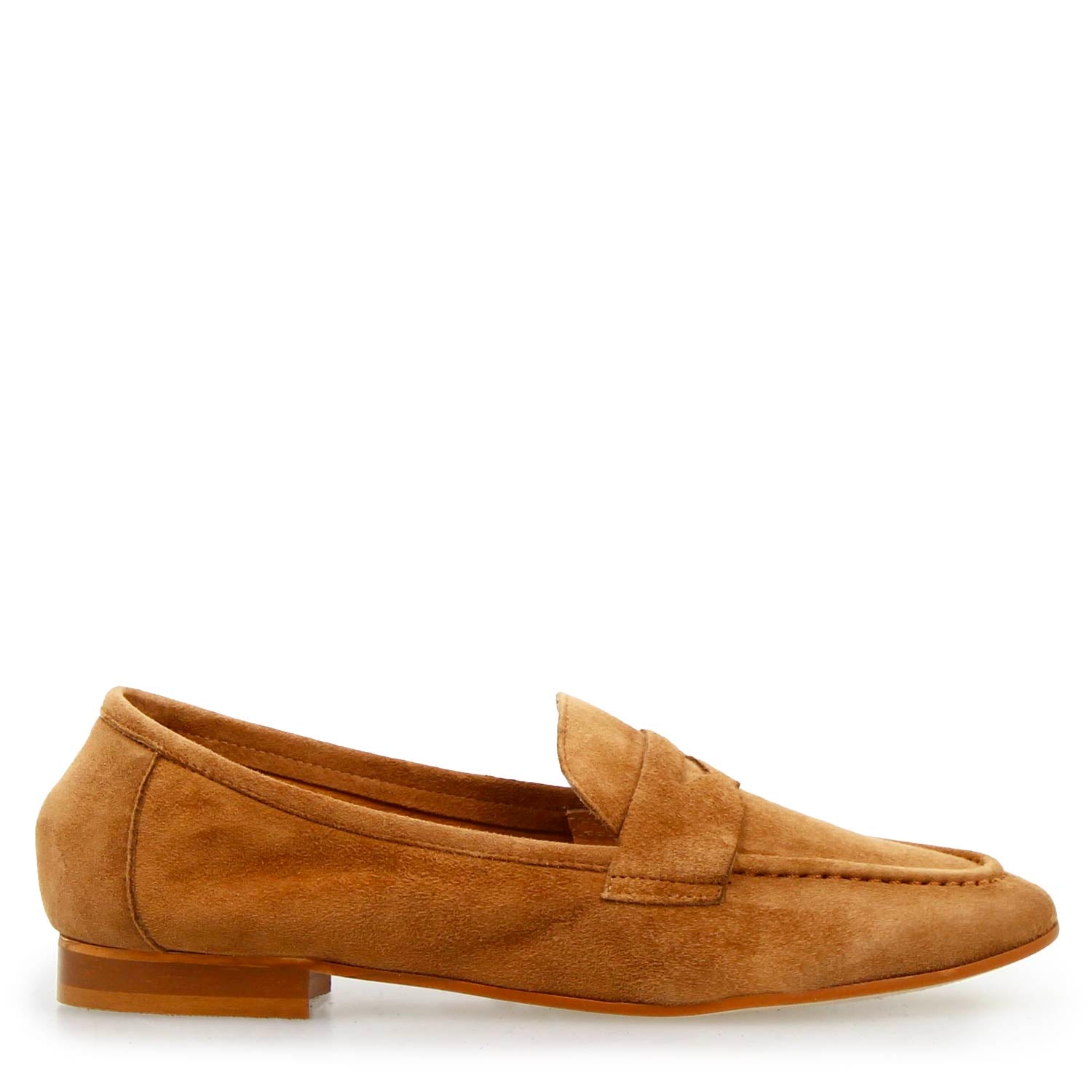 Leonardo Shoes Brenta mocassini donna camoscio marrone chiaro
