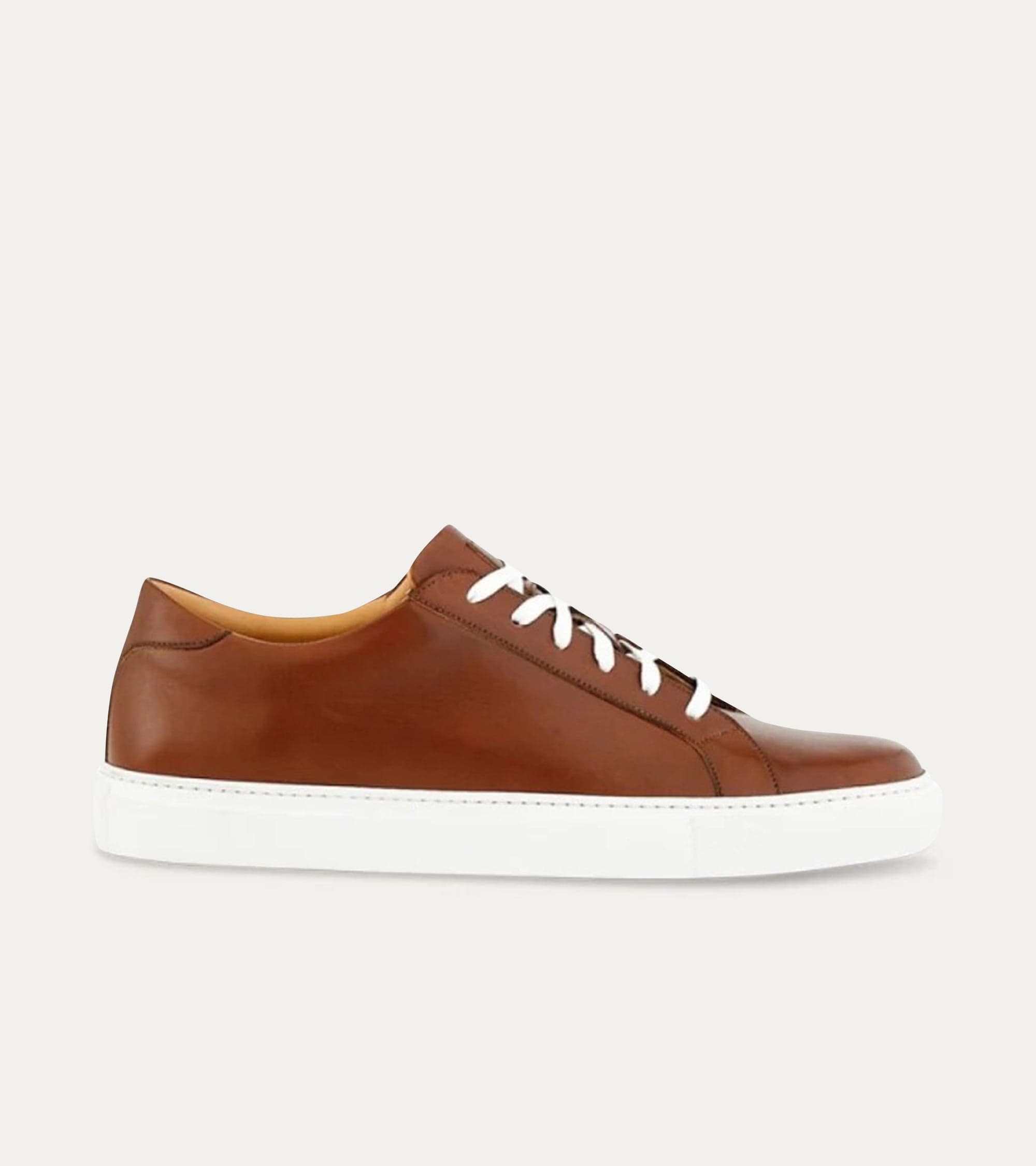 Ace Marks Duke Brown Sneaker Uomo Pelle Marrone Suola Bianca