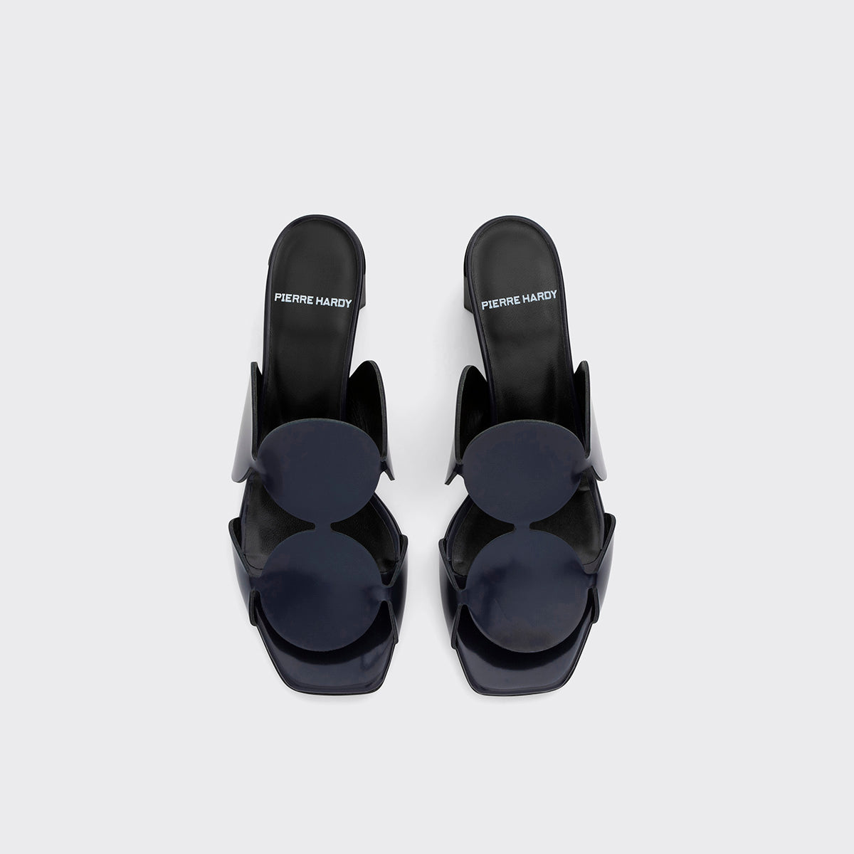 Pierre Hardy Bulles mules tacco 55 pelle blu navy 37