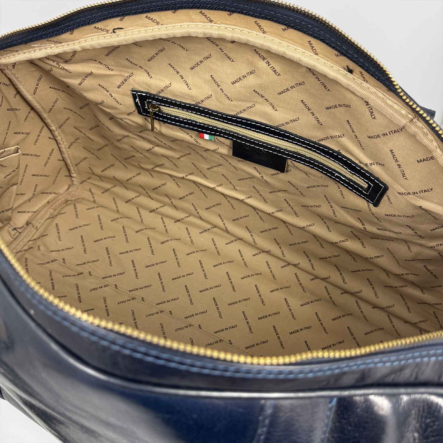 Leonardo Shoes Marco borsone viaggio uomo blu pelle tracolla