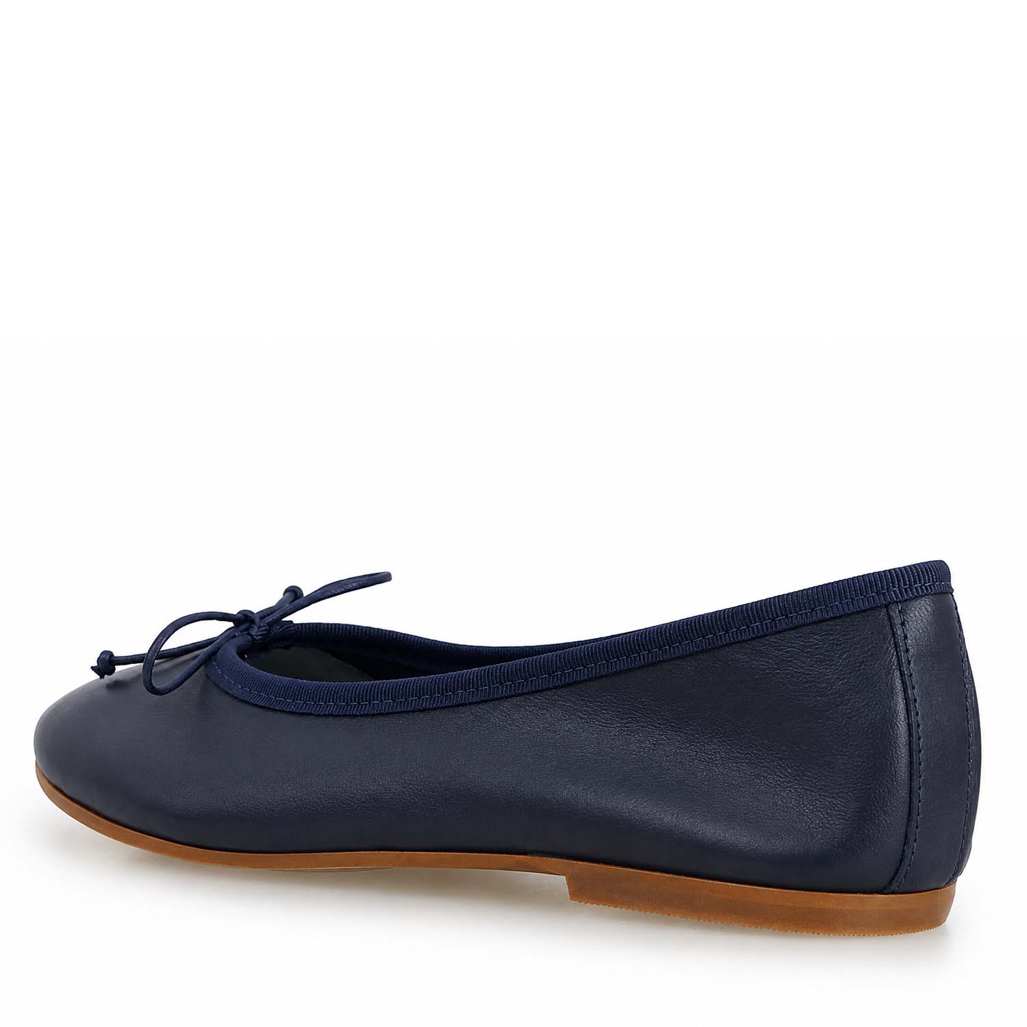 Leonardo Ballerine Donna Fiocco ballerina pelle blu scuro