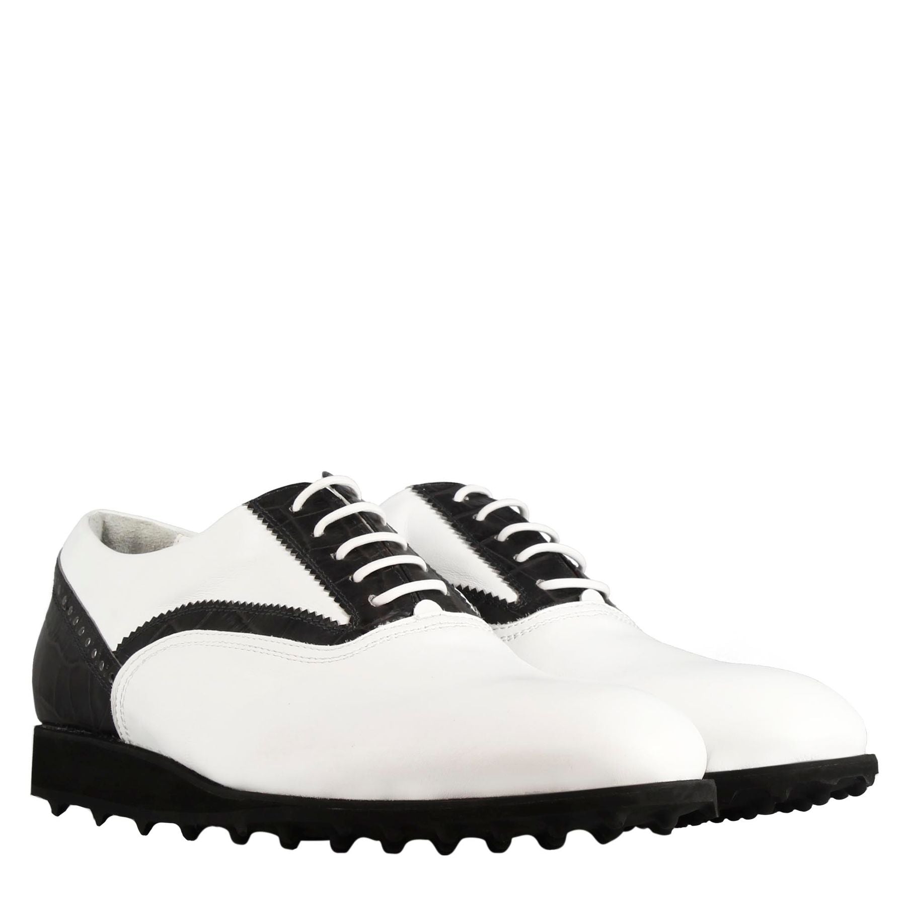 Leonardo Golf Calzature scarpa golf pelle bianco nero