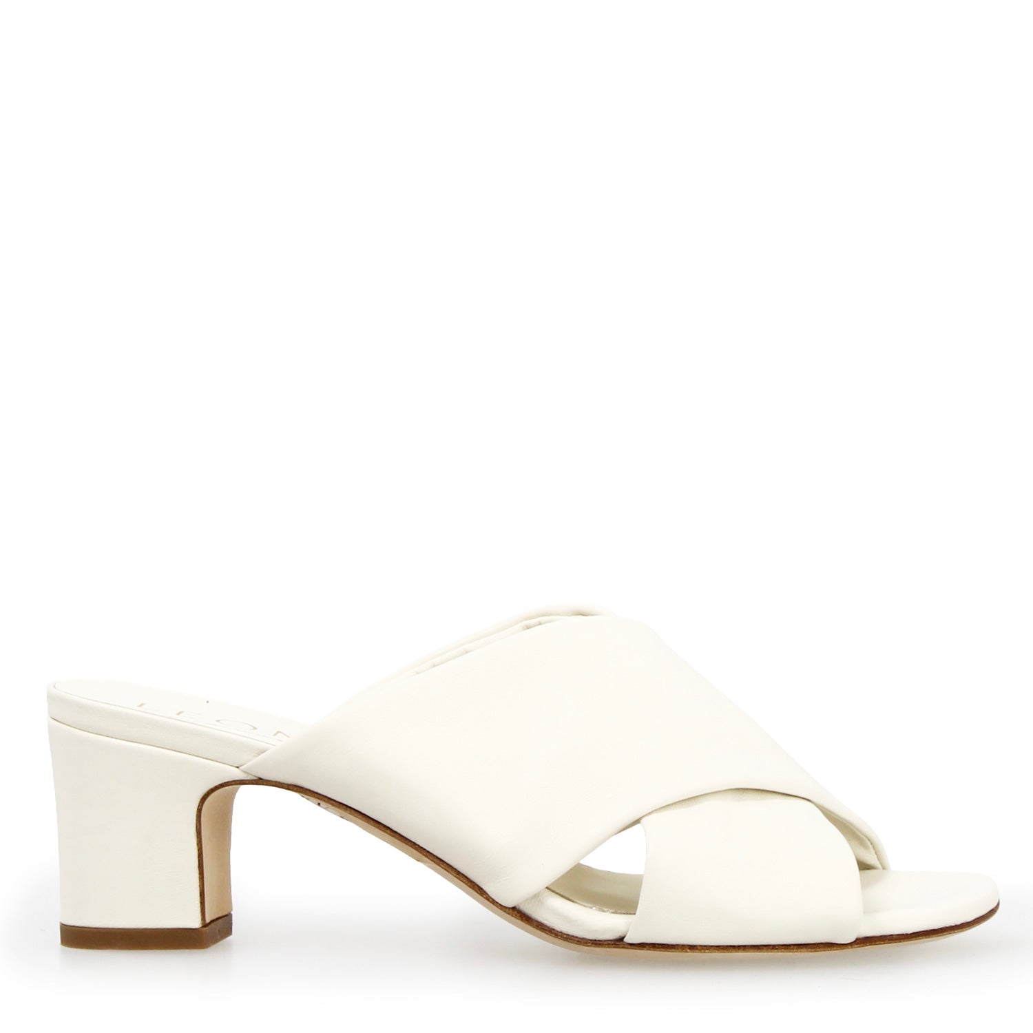 Leonardo Shoes Antiochia mules donna pelle bianco tacco 5 cm