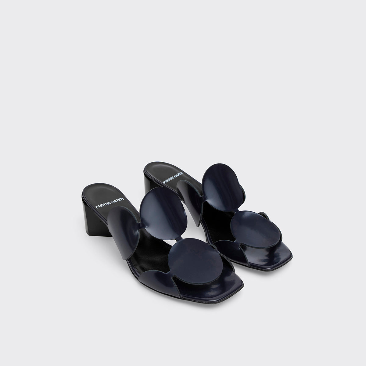 Pierre Hardy Bulles mules tacco 55 pelle blu navy 37