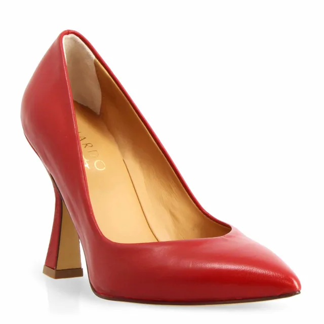 Leonardo Shoes décolleté donna pelle rosso tacco 12cm