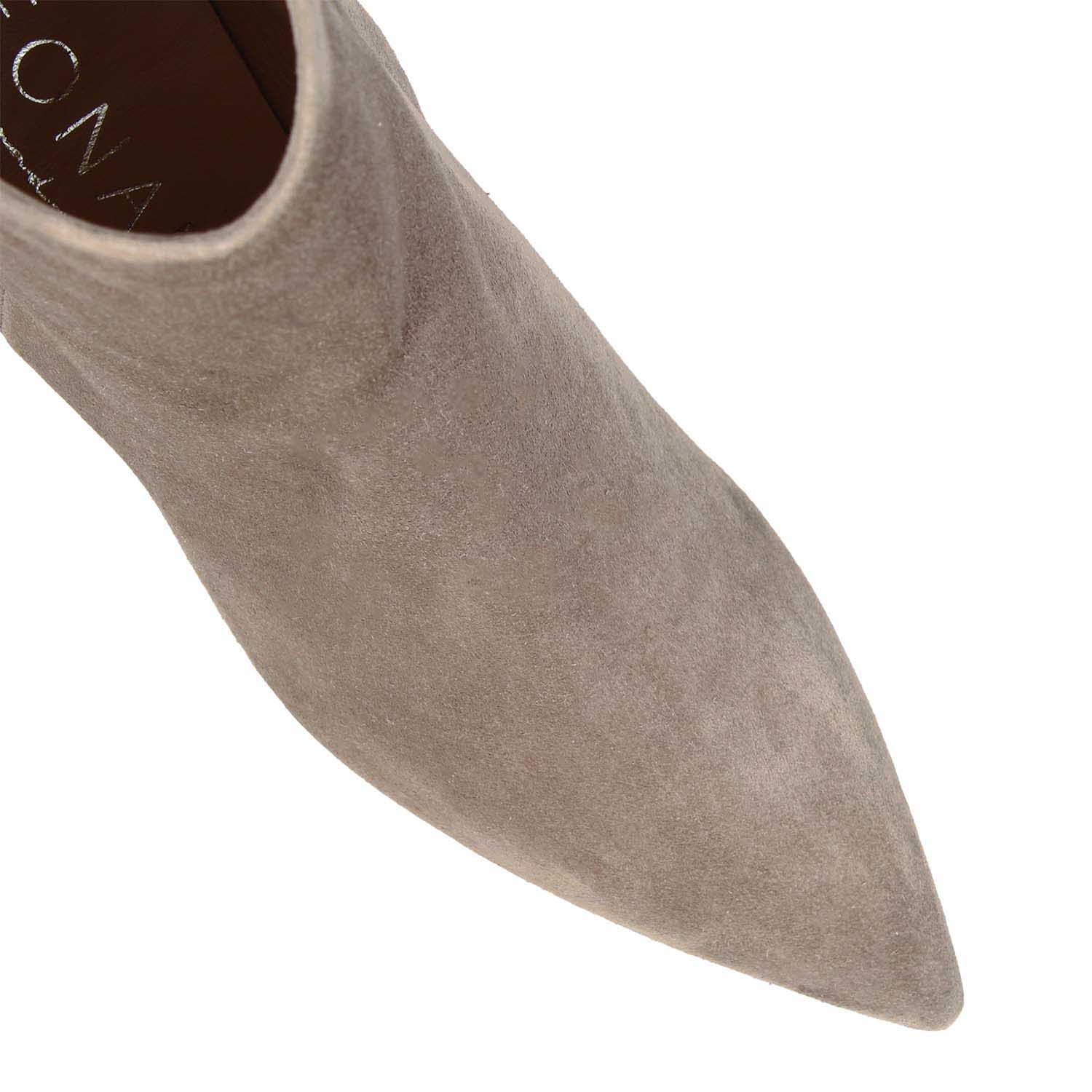 Leonardo Shoes Gioconda Stivaletti Camoscio Grigio Tacco 5