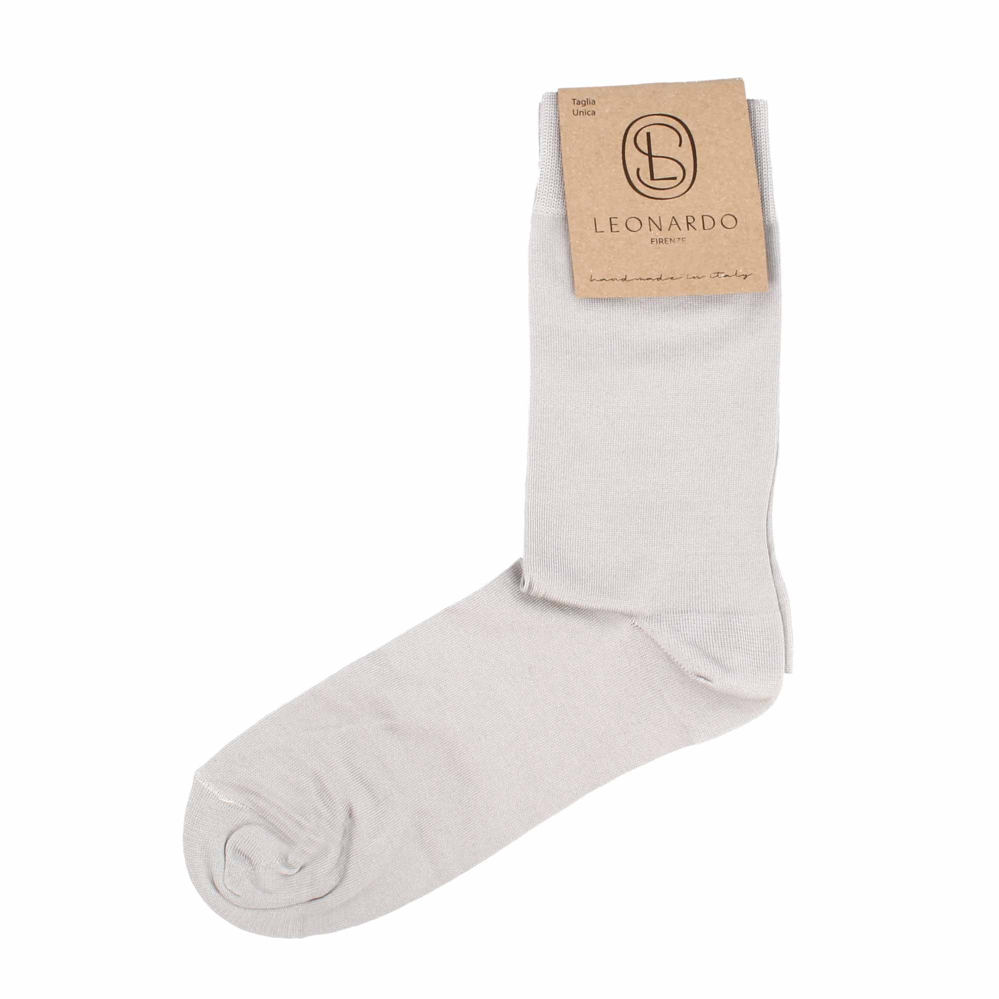 Leonardo Shoes calzini uomo filo di Scozia grigio cotone