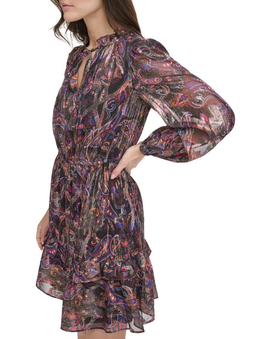 Vince Camuto Abito paisley mini maniche lunghe donna