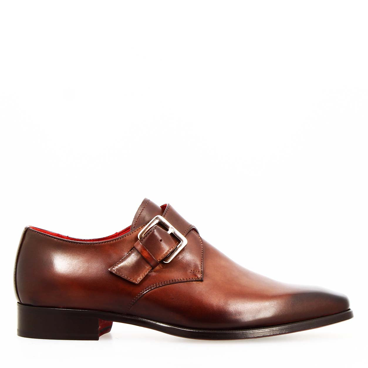 Leonardo Shoes Salvatore Francesine Uomo Pelle Marrone Fibbia