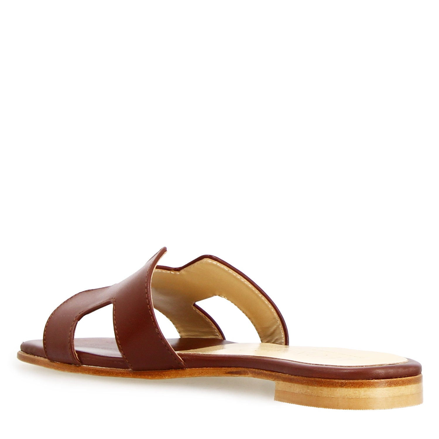 Leonardo Shoes Harmony sandalo donna marrone scuro nappa tacco 1 cm