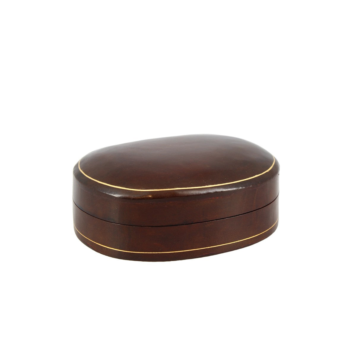Leonardo portagioie ovale cuoio nero marrone bordeaux 12x9 cm