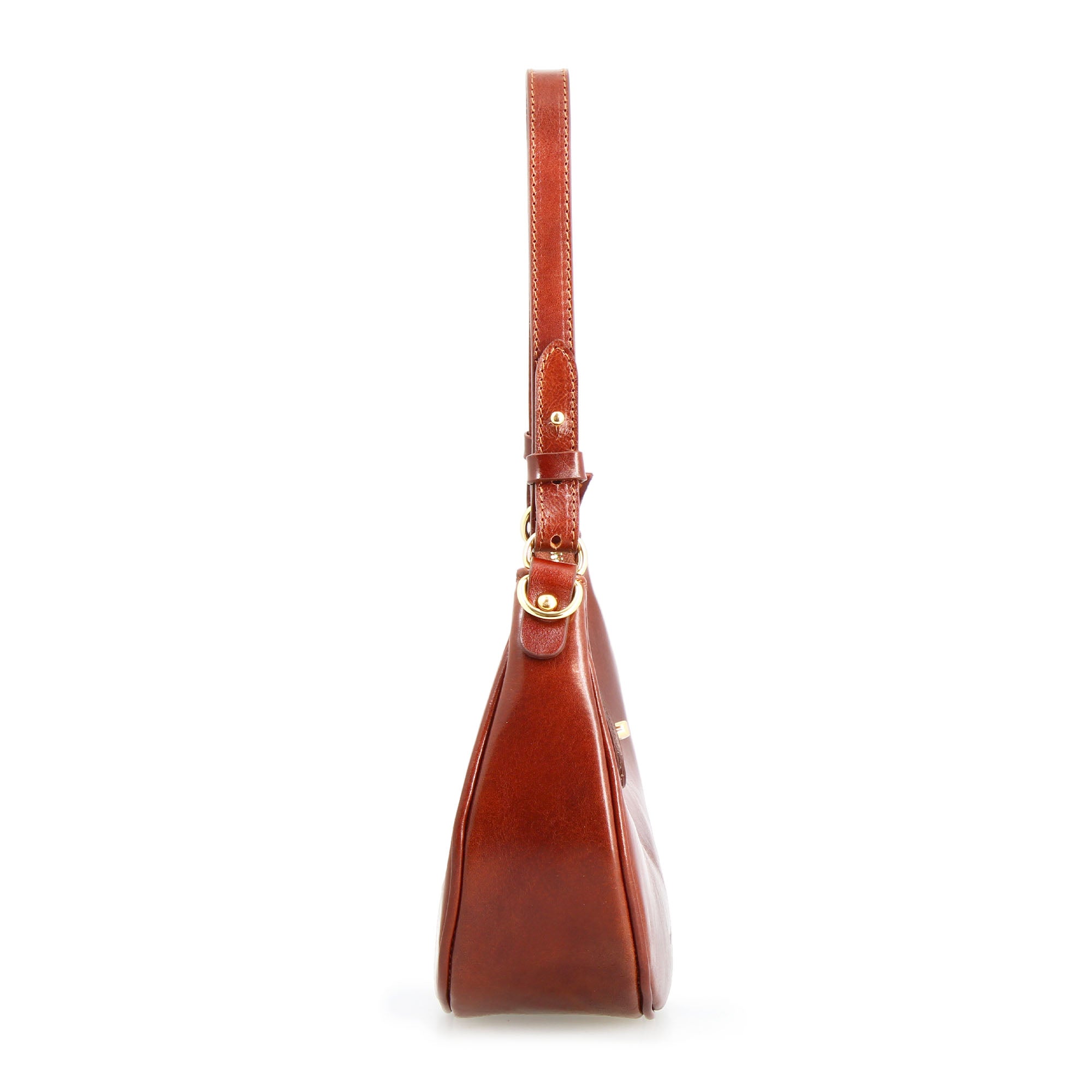 Leonardo Shoes Jane borsa spalla pelle marrone doppia chiusura