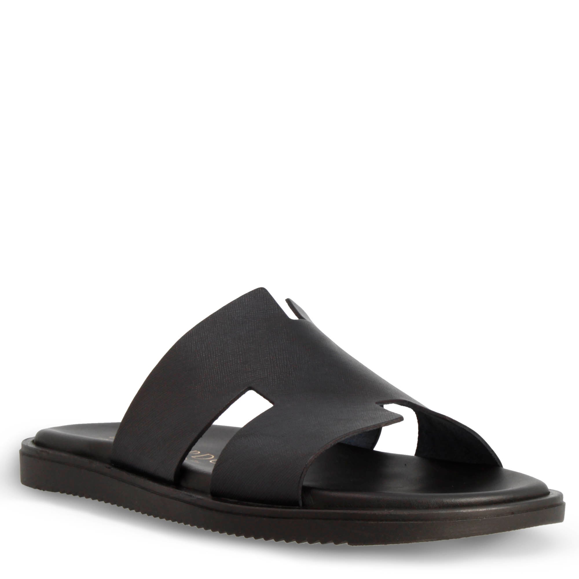 Leonardo Shoes H sandali uomo pelle stampata nero