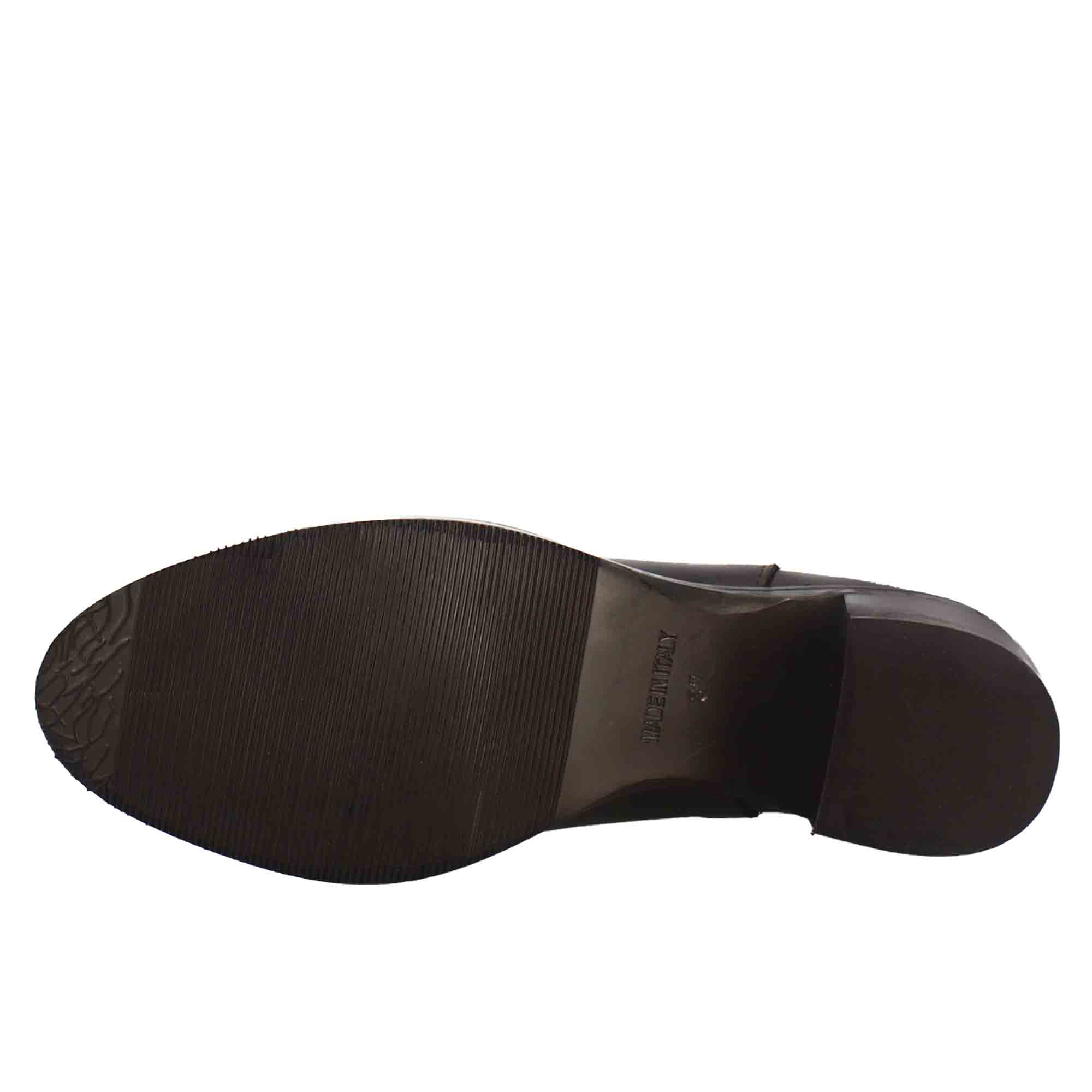 Leonardo Shoes Stivali Donna Chelsea pelle marrone scuro tacco 5 cm