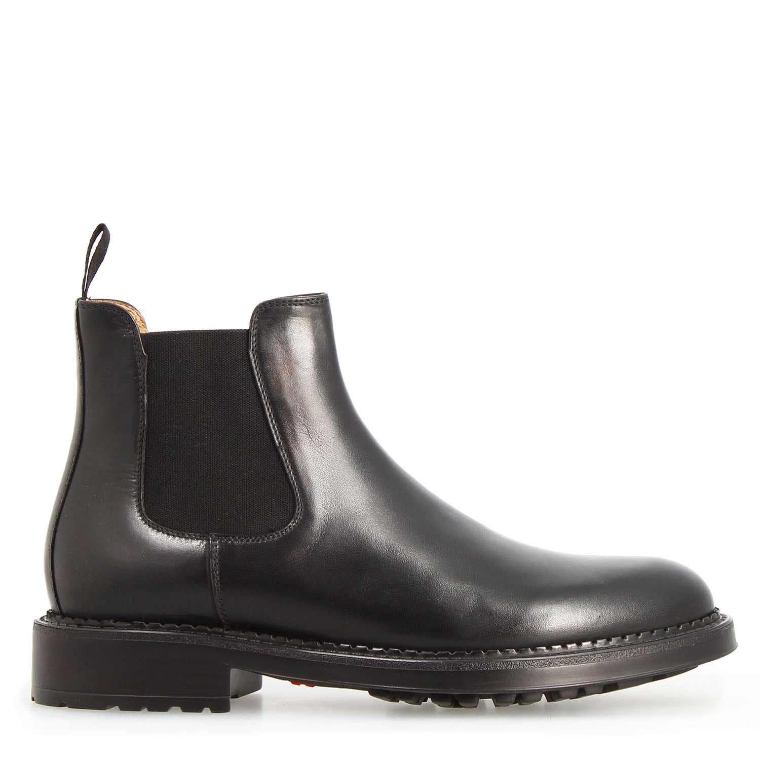 Leonardo Shoes Agusto Chelsea Uomo Pelle Nero