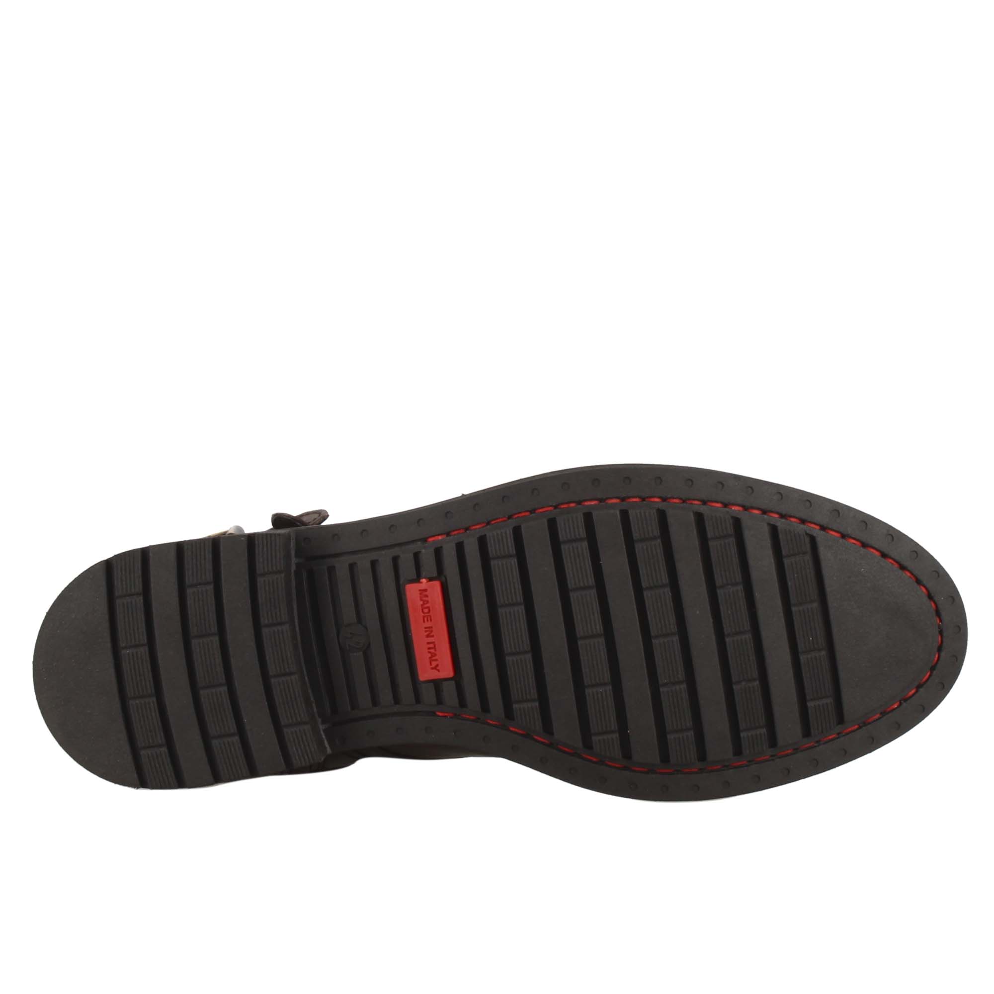 Leonardo Shoes anfibio uomo pelle marrone scuro suola gomma