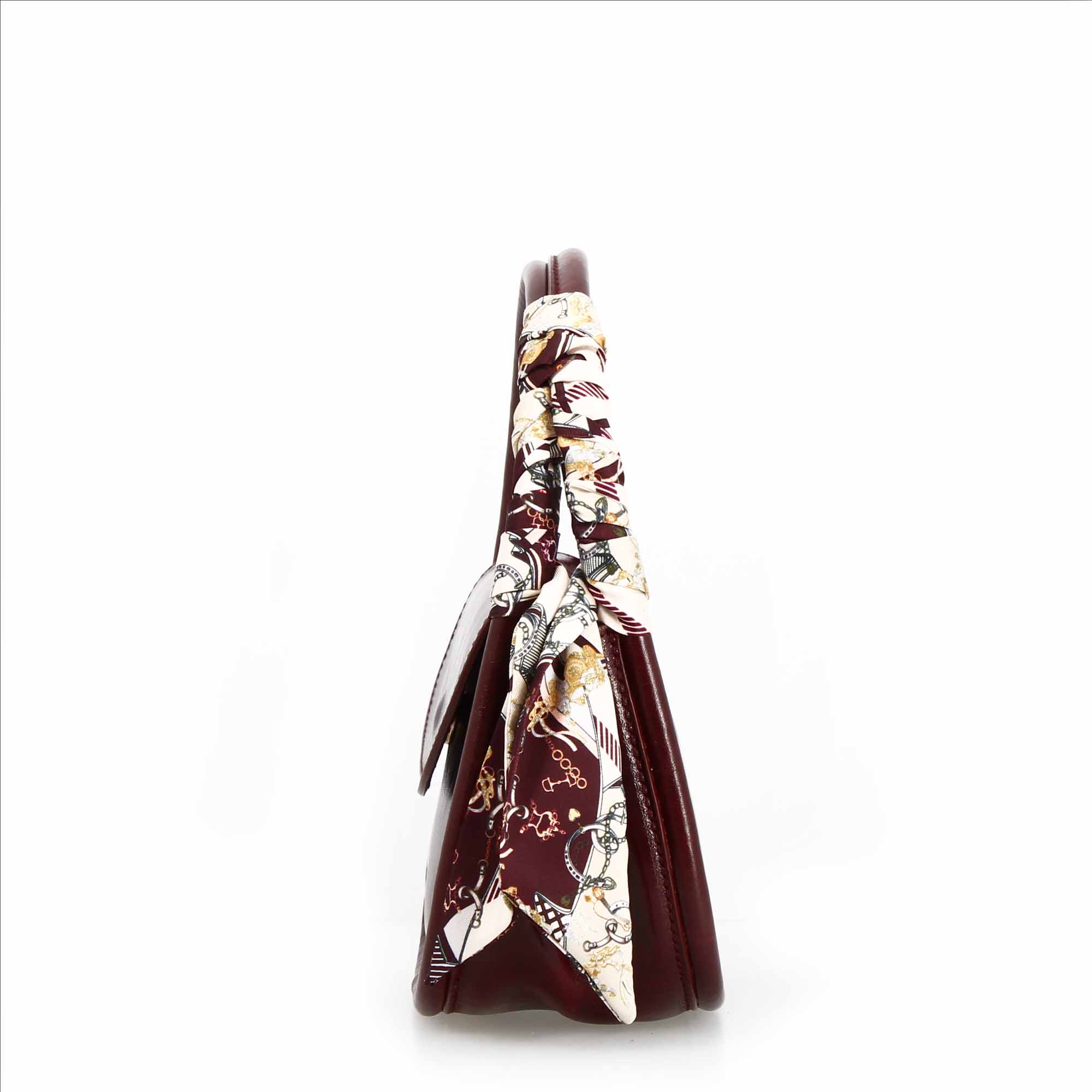 Leonardo Shoes Caterina borsa donna pelle bordeaux