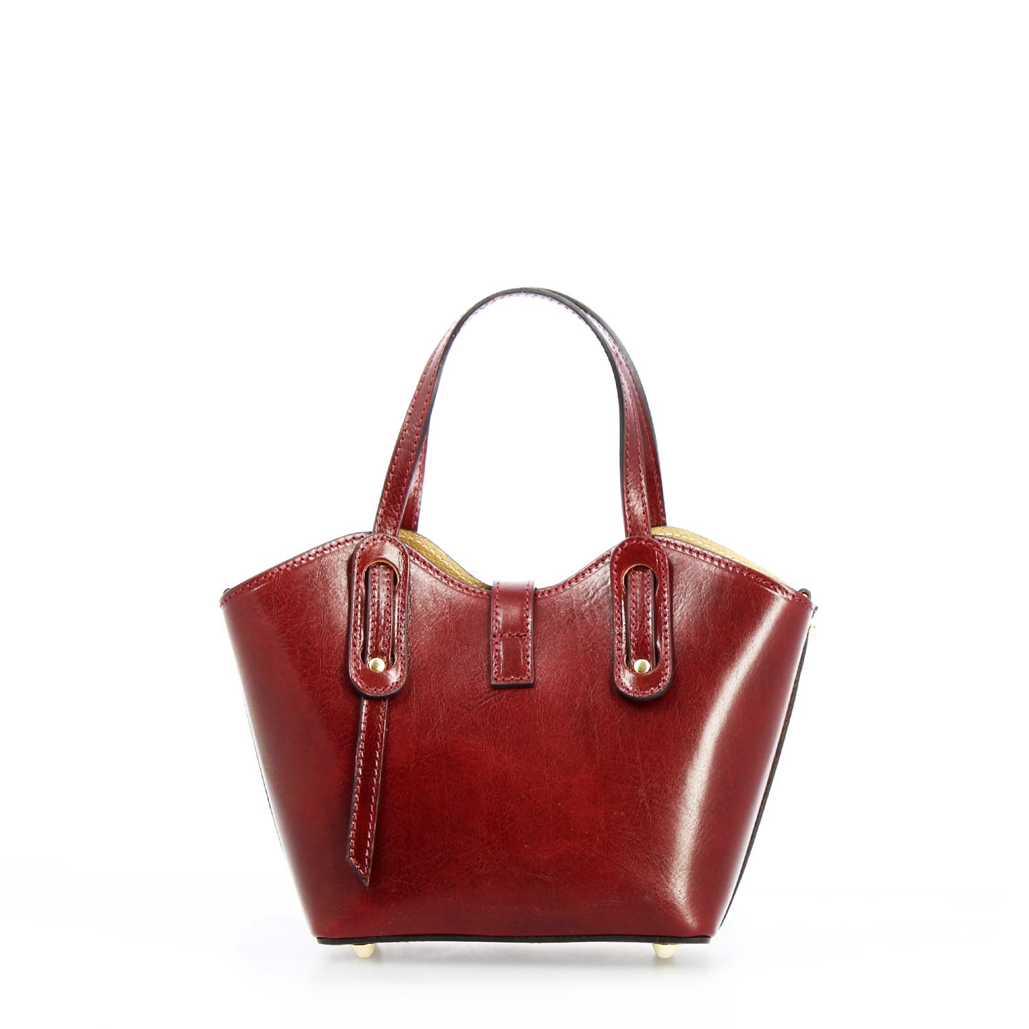 Leonardo Shoes Lisa Borsa Mano Pelle Bordeaux Secchiello