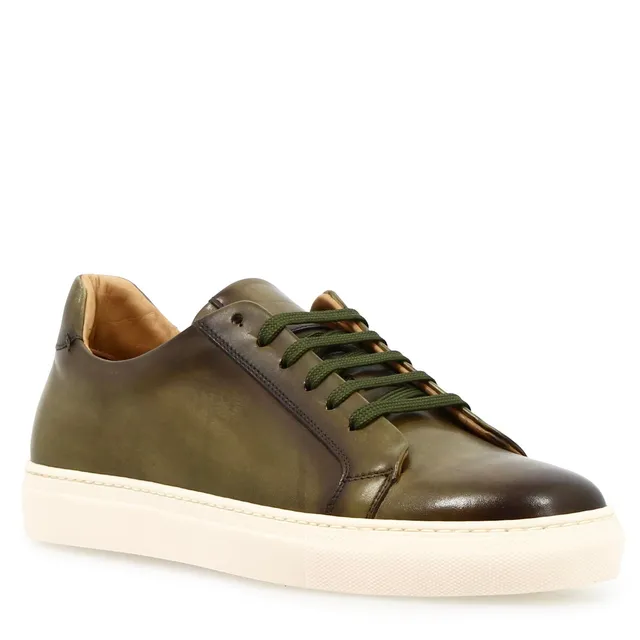 Leonardo Shoes Oreste sneakers uomo pelle verde oliva spazzolata